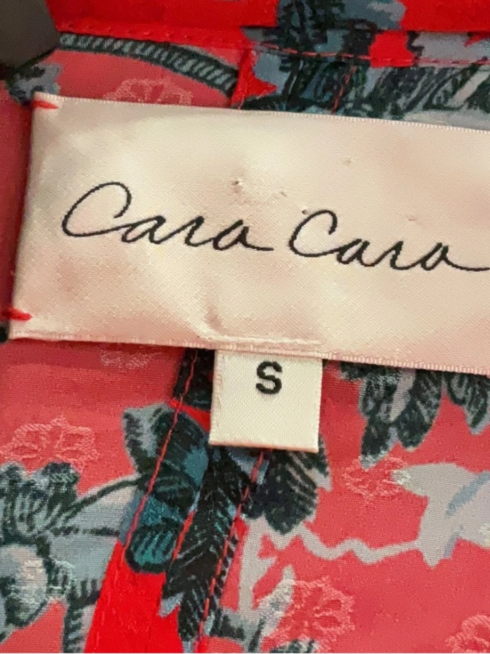 Cara Cara Rosewood Silk Maxi Dress Heron Watermelon Coral and Teal Floral Small - Picture 8 of 9
